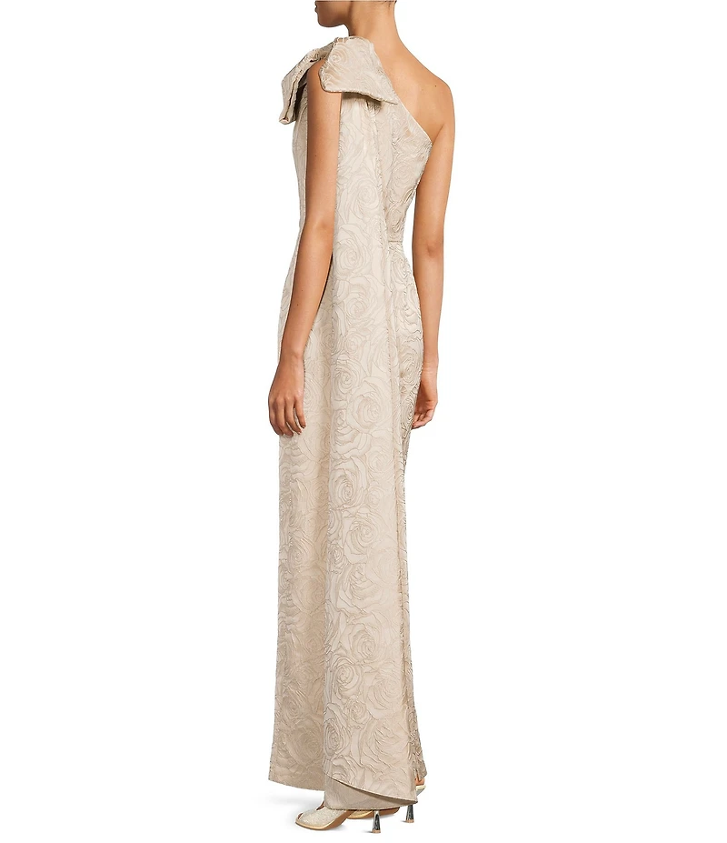 Alex Marie Lauren Jacquard One Shoulder Bow Dress