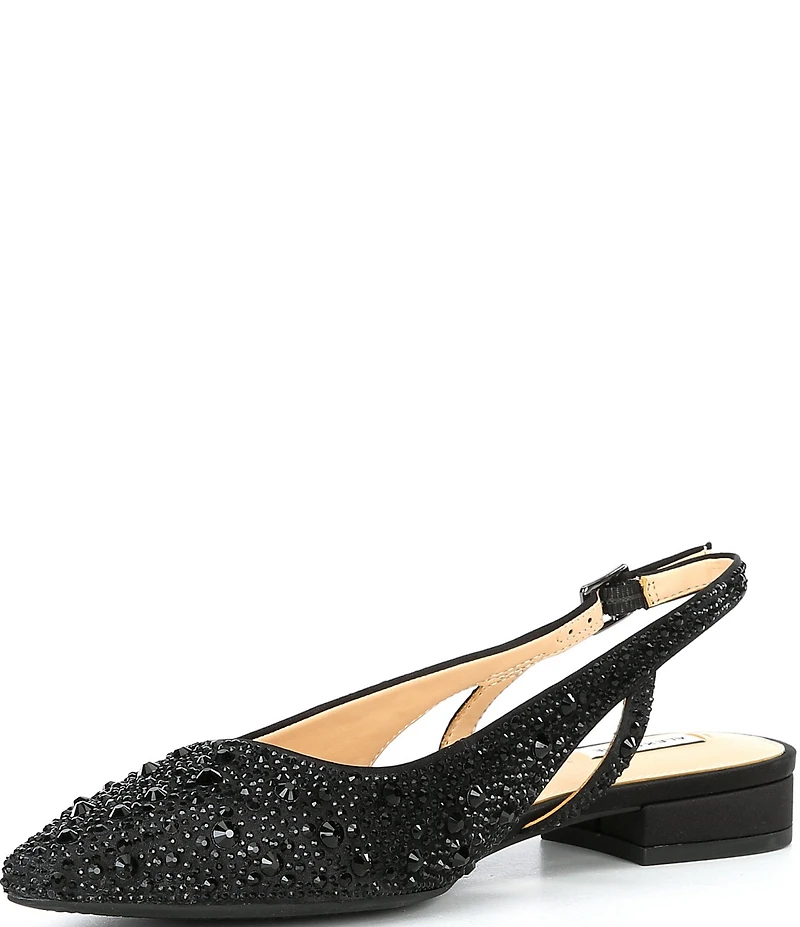 Alex Marie Lavani Rhinestone Slingback Dress Flats