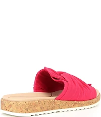 Alex Marie Leanne Canvas Knot Detail Wedge Slide Sandals