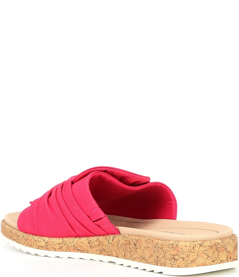 Alex Marie Leanne Canvas Knot Detail Wedge Slide Sandals
