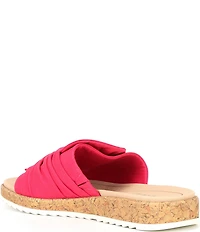 Alex Marie Leanne Canvas Knot Detail Wedge Slide Sandals