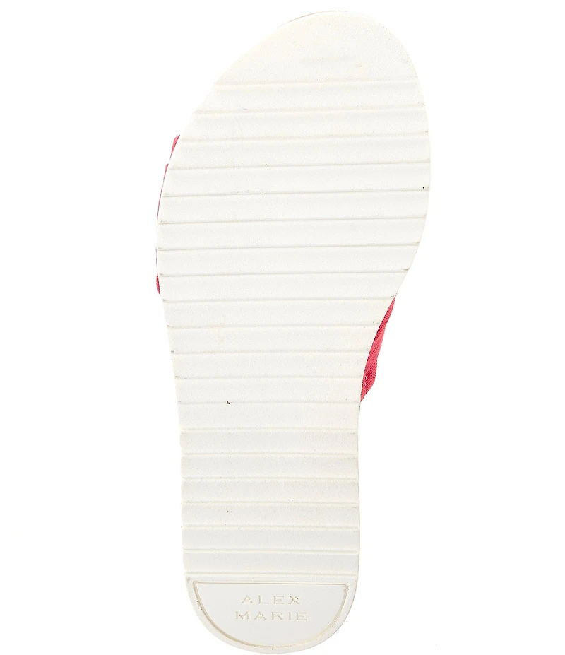 Alex Marie Leanne Canvas Knot Detail Wedge Slide Sandals