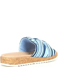 Alex Marie Leanne Striped Knot Detail Wedge Slide Sandals