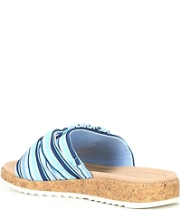 Alex Marie Leanne Striped Knot Detail Wedge Slide Sandals