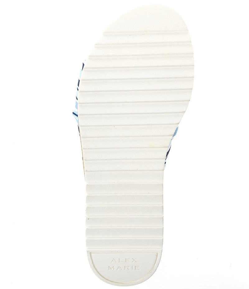 Alex Marie Leanne Striped Knot Detail Wedge Slide Sandals