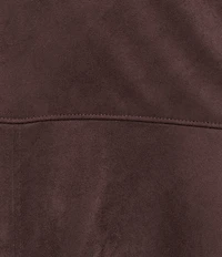 Alex Marie Leigh Faux Suede Round Neckline Sleeveless Dress