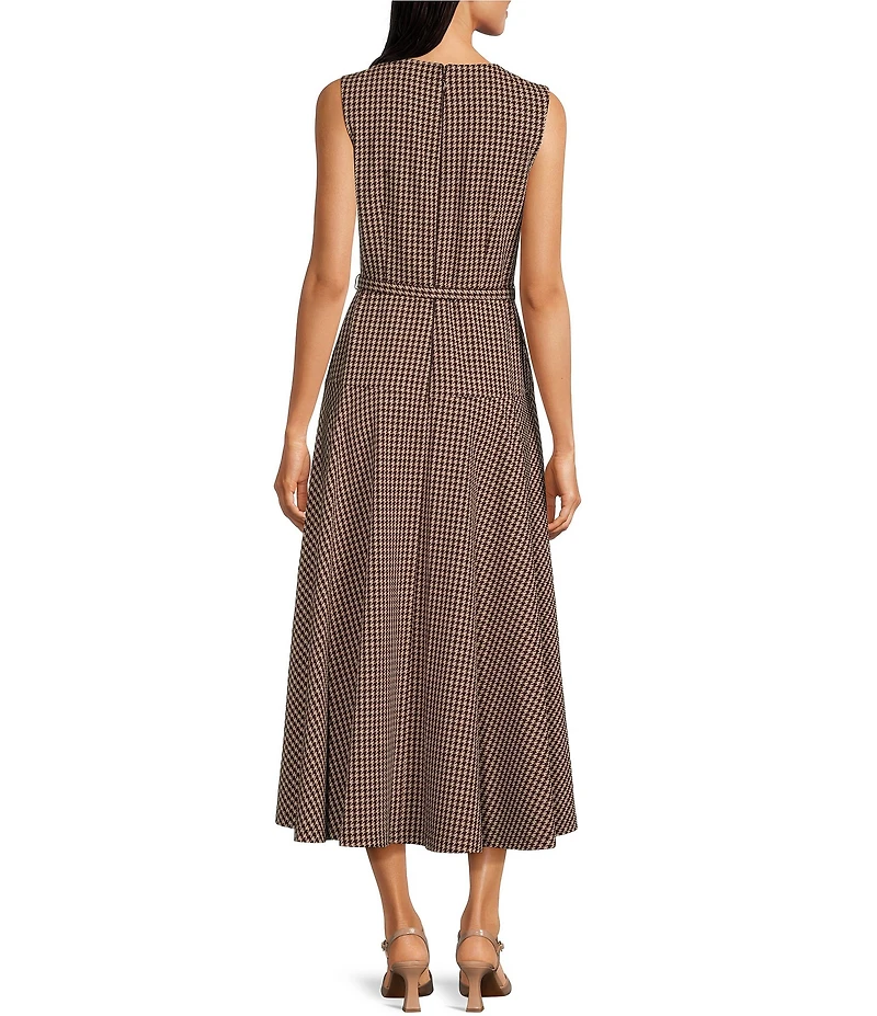 Alex Marie Leigh Novelty Suiting Round Neckline Sleeveless Dress