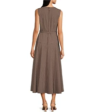 Alex Marie Leigh Novelty Suiting Round Neckline Sleeveless Dress