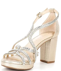 Alex Marie Libby Rhinestone Strappy Platform Dress Sandals