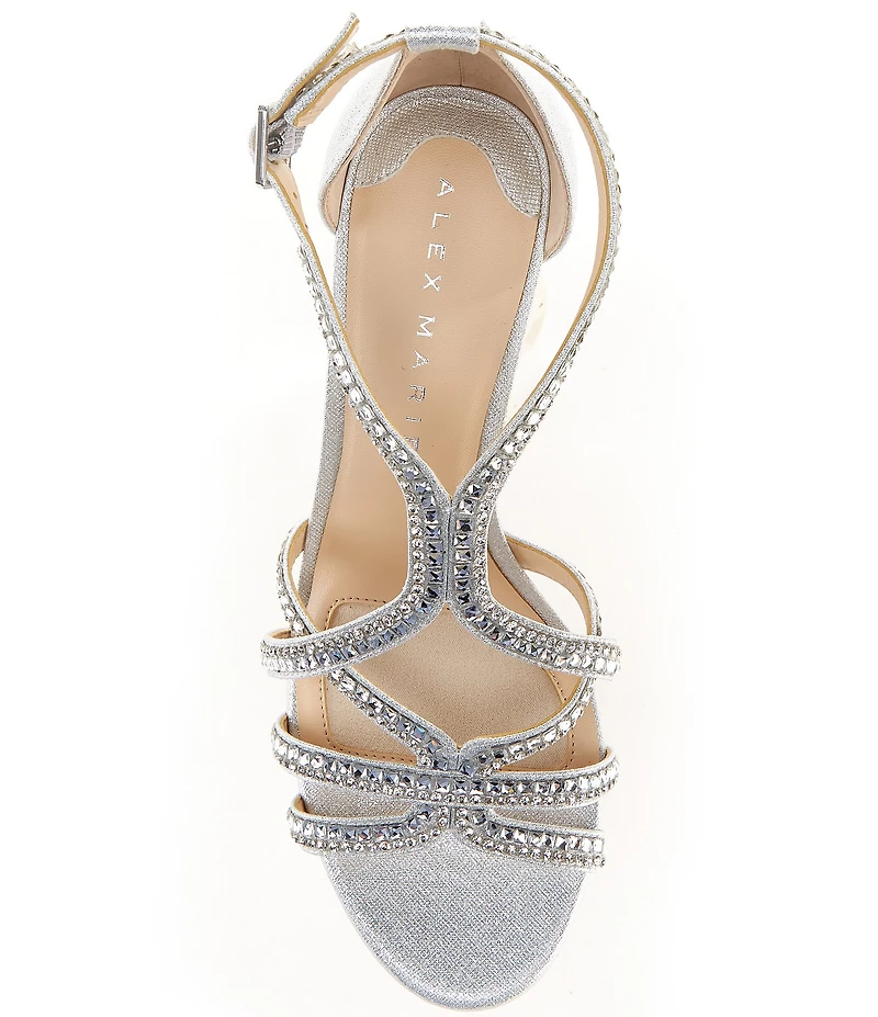 Alex Marie Libby Rhinestone Strappy Platform Dress Sandals