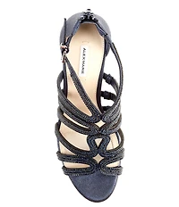 Alex Marie Lillie Leather Rhinestone Strappy Platform Dress Sandals