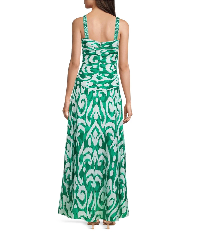 Alex Marie Lima Ruffle Sleeveless Sweetheart Cotton Maxi Dress