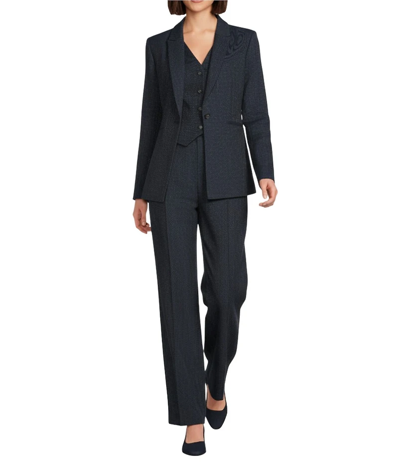 Alex Marie Liza Novelty Stripe Suiting Peak Lapel Long Sleeve Jacket