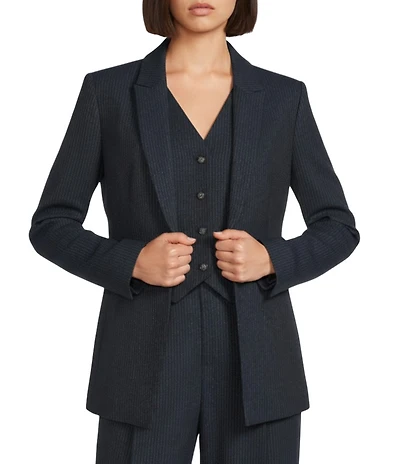 Alex Marie Liza Novelty Stripe Suiting Peak Lapel Long Sleeve Jacket