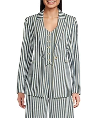 Alex Marie Liza Peak Lapel Stripe Blazer