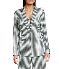 Alex Marie Liza Peak Lapel Stripe Blazer