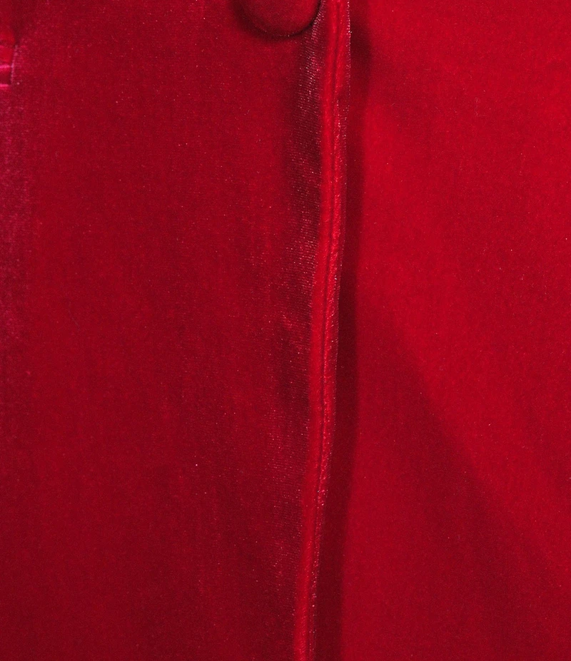 Alex Marie Liza Stretch Velvet Notch Lapel Long Sleeve Button Front Coordinating Blazer