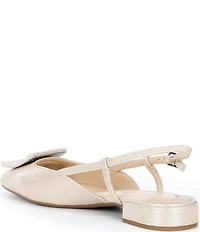 Alex Marie Micah Lizard Embossed Leather Ornament Slingback Flats