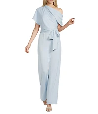Alex Marie Lyla Asymmetrical Satin Jumpsuit