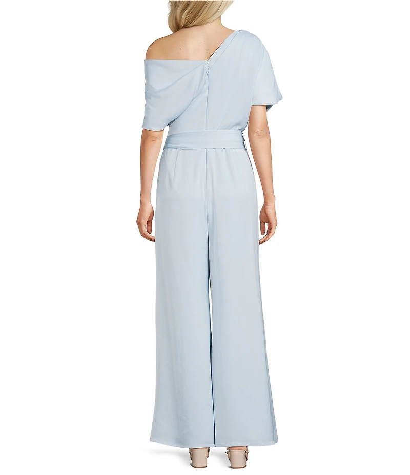Alex Marie Lyla Asymmetrical Satin Jumpsuit
