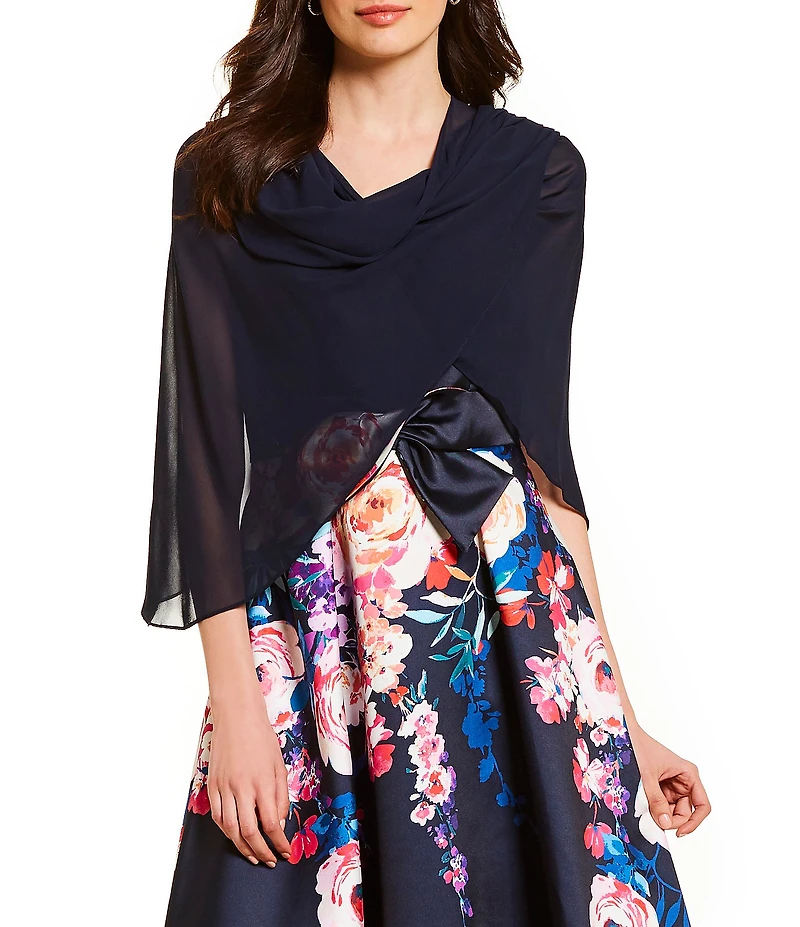 Alex Marie Marilyn Sheer 3/4 Sleeve Wrap