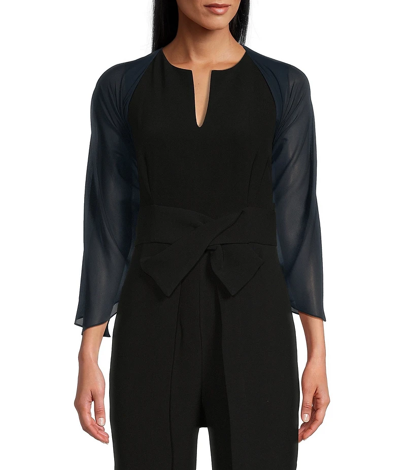 Alex Marie Marilyn Sheer 3/4 Sleeve Wrap