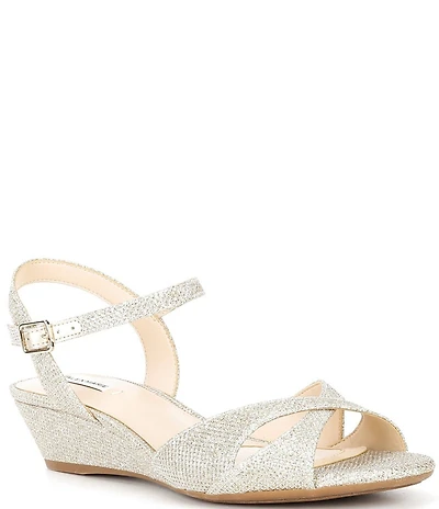 Alex Marie Matilda Glitter Wedge Dress Sandals