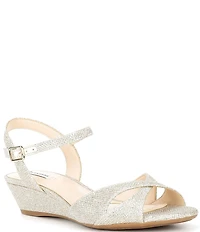Alex Marie Matilda Glitter Wedge Dress Sandals