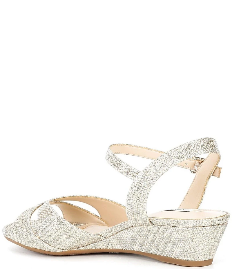 Alex Marie Matilda Glitter Wedge Dress Sandals