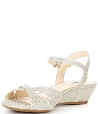 Alex Marie Matilda Glitter Wedge Dress Sandals