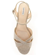Alex Marie Matilda Glitter Wedge Dress Sandals
