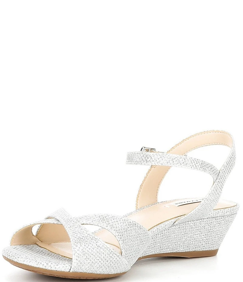 Alex Marie Matilda Glitter Wedge Dress Sandals