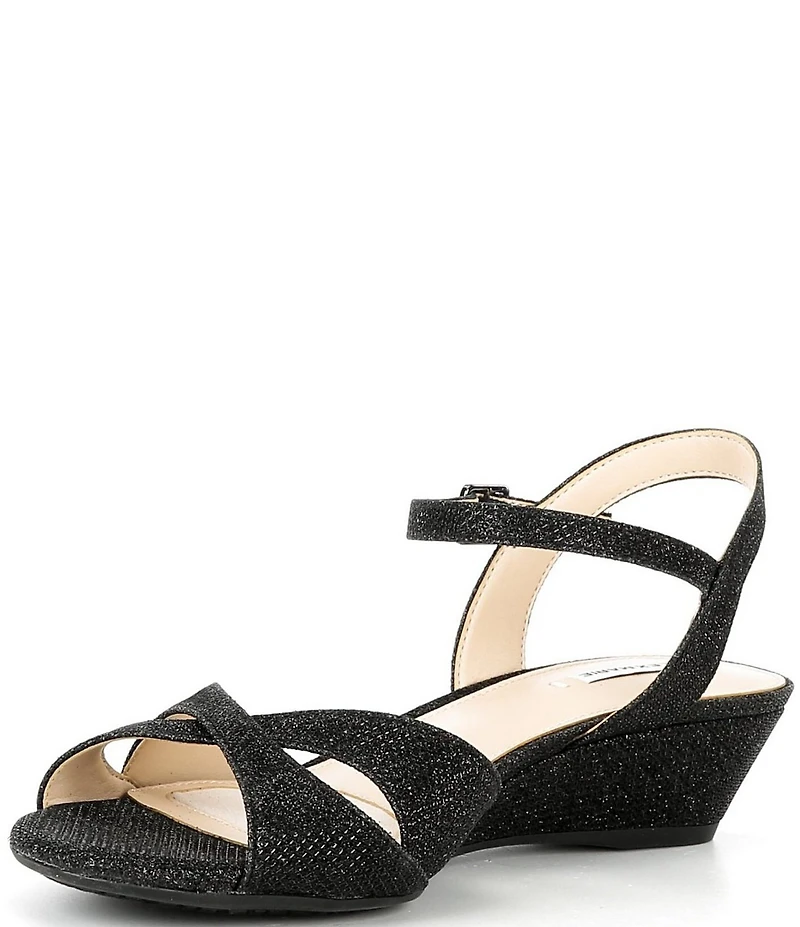 Alex Marie Matilda Glitter Wedge Dress Sandals