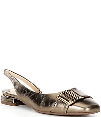 Alex Marie Mel Leather Buckle Hardware Slingback Flats