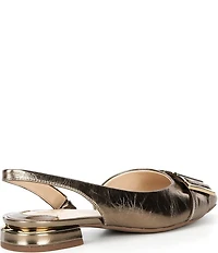 Alex Marie Mel Leather Buckle Hardware Slingback Flats