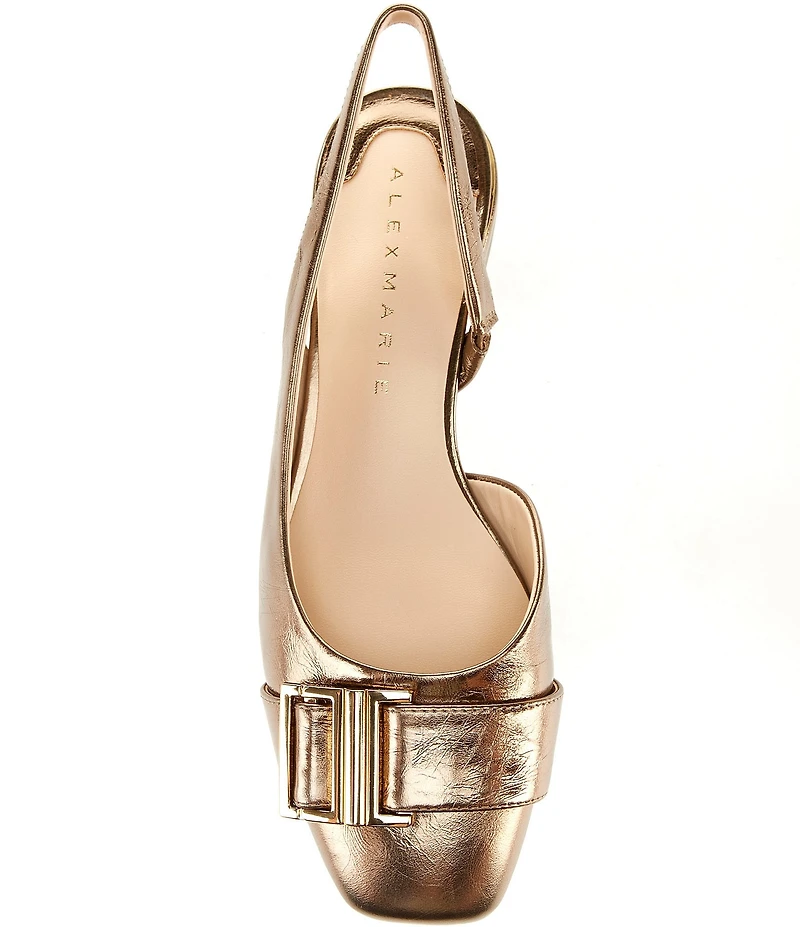 Alex Marie Mel Leather Buckle Hardware Slingback Flats