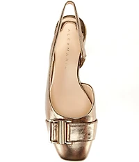 Alex Marie Mel Leather Buckle Hardware Slingback Flats