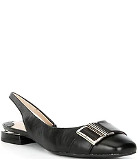 Alex Marie Mel Leather Buckle Hardware Slingback Flats