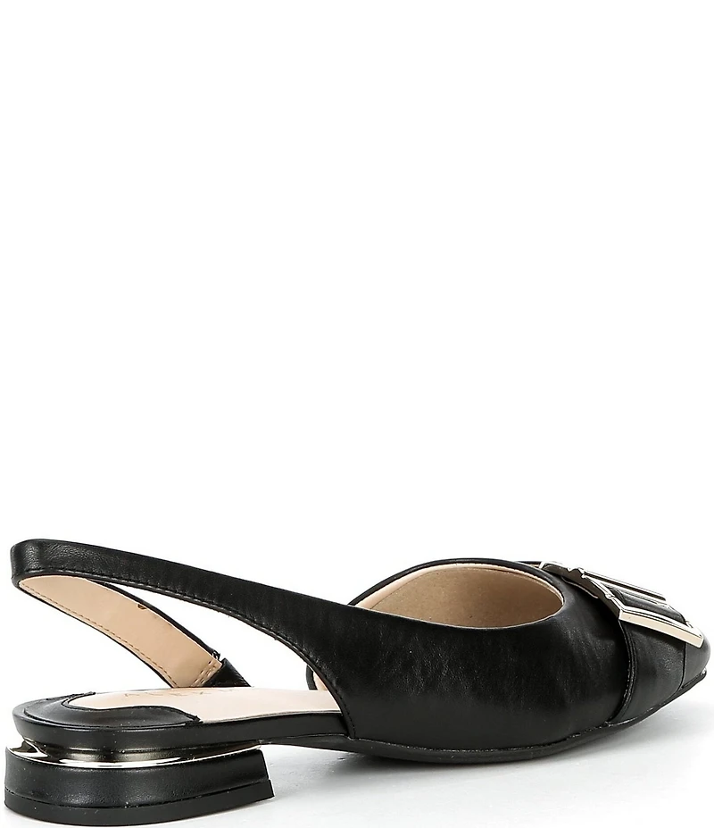 Alex Marie Mel Leather Buckle Hardware Slingback Flats