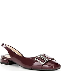 Alex Marie Mel Patent Buckle Hardware Slingback Flats