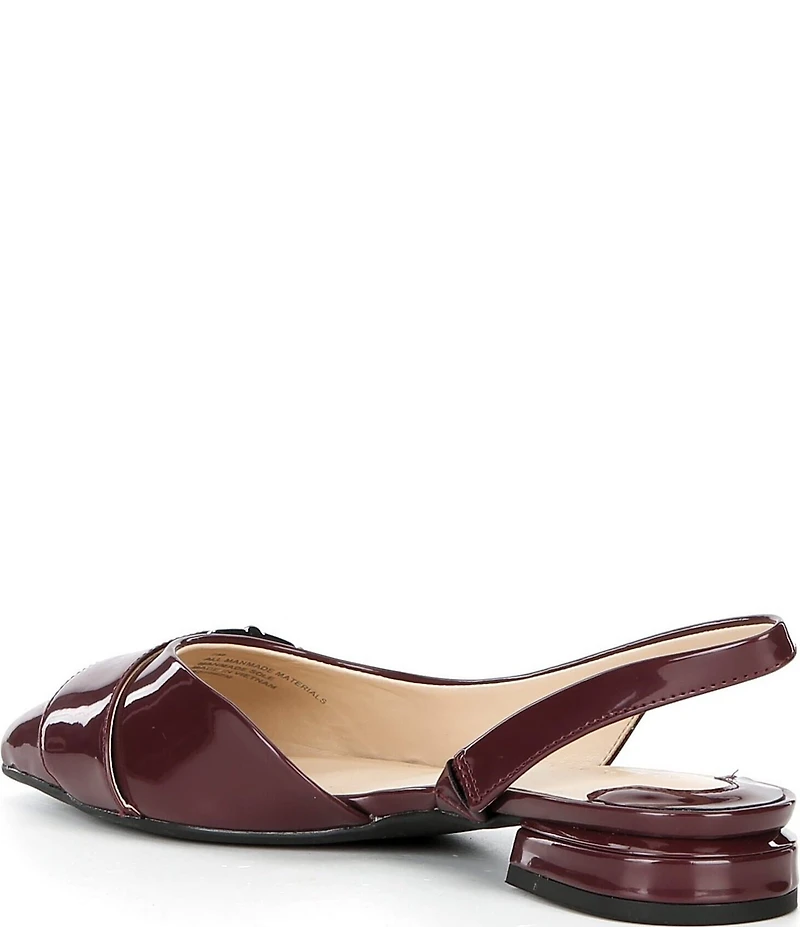 Alex Marie Mel Patent Buckle Hardware Slingback Flats