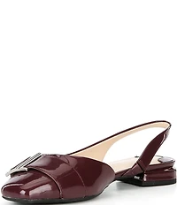 Alex Marie Mel Patent Buckle Hardware Slingback Flats