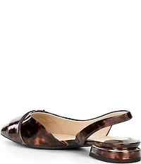 Alex Marie Mel Tortoise Patent Buckle Hardware Slingback Flats