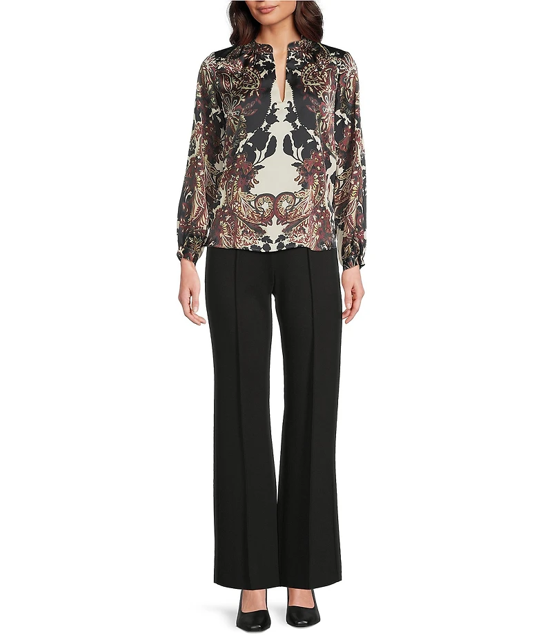 Alex Marie Mia Stretch Ponte Full Length Straight Leg Pants