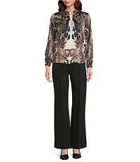 Alex Marie Mia Stretch Ponte Full Length Straight Leg Pants