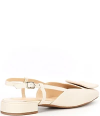 Alex Marie Micah Textured Leather Ornament Slingback Flats