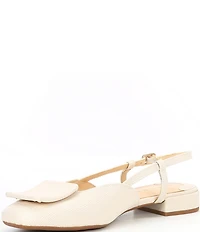 Alex Marie Micah Textured Leather Ornament Slingback Flats
