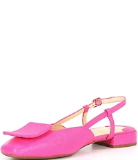 Alex Marie Micah Textured Leather Ornament Slingback Flats