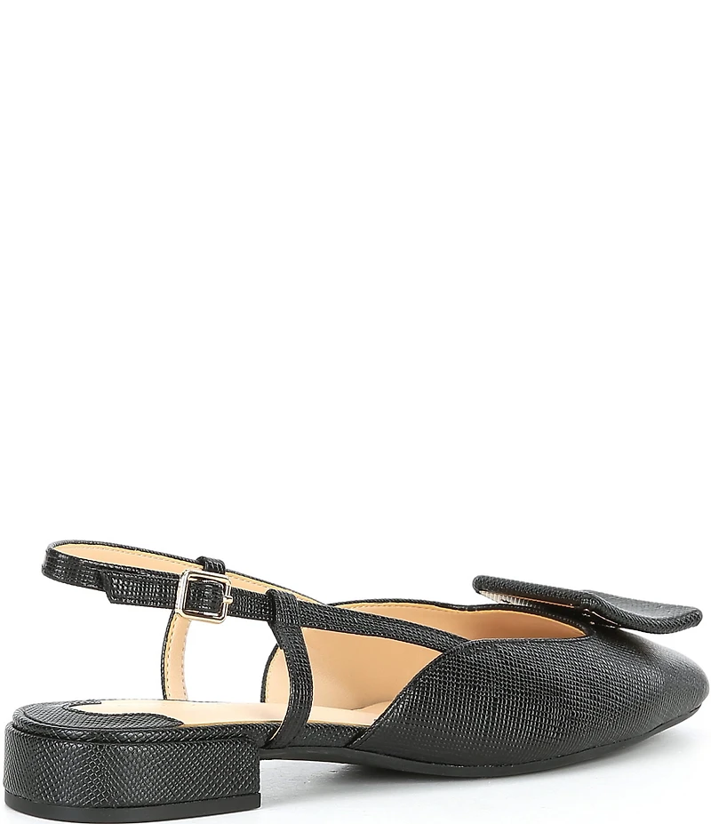 Alex Marie Micah Textured Leather Ornament Slingback Flats