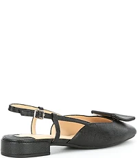 Alex Marie Micah Textured Leather Ornament Slingback Flats